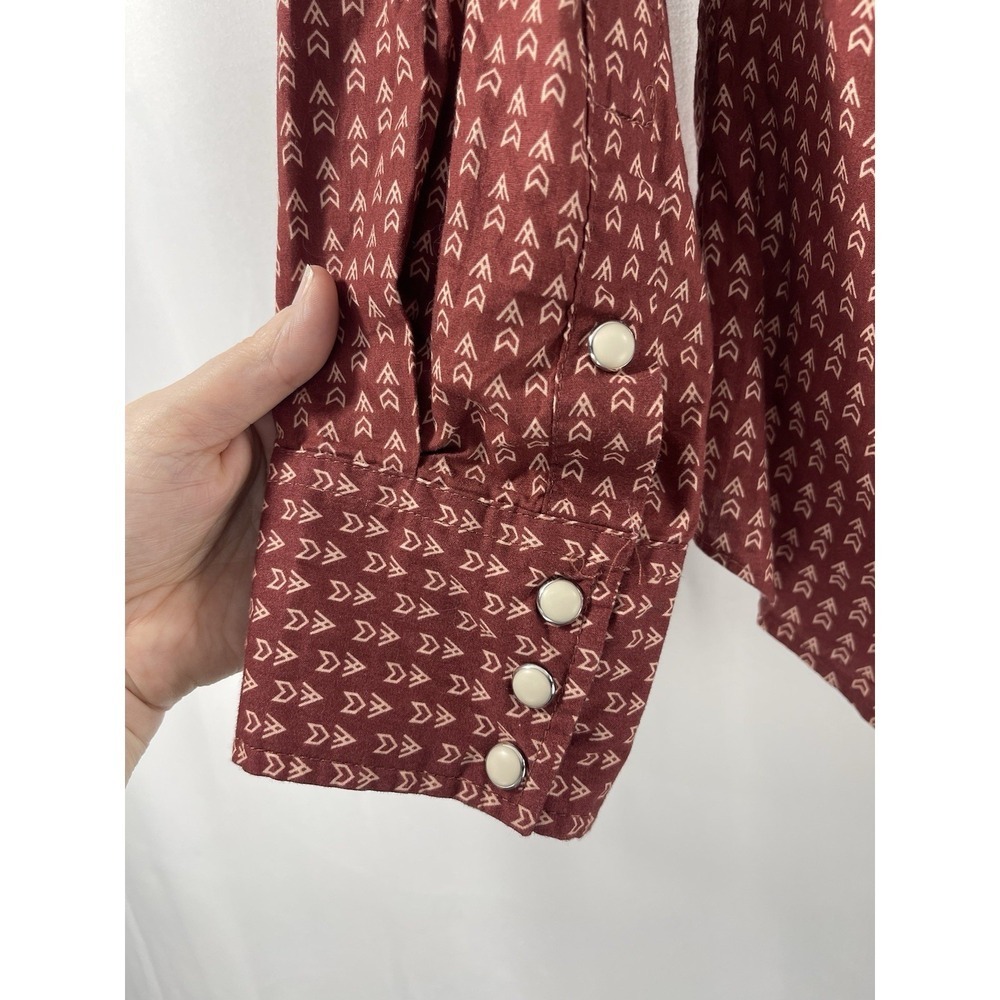 Roper Men's Western Arrow Print Snap Long Sleeve Shirt Large - Picture 4 of 10